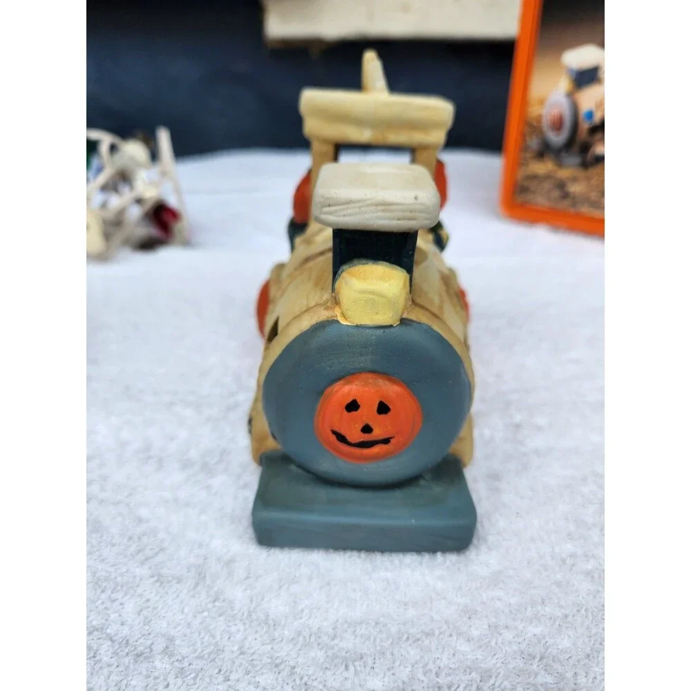 Vintage 90s Halloween train set 3 Pc Lighted Eerie Express decor Spooky pumpkin